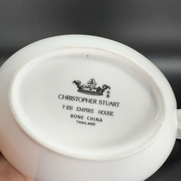 Christopher Stuart Empire House Gravy Boat With Under Plate Thailand Bone China - Picture 8 of 13